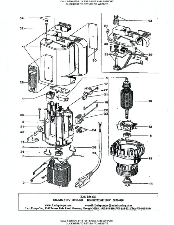 0030-001 Lutz Drum Pump Motor